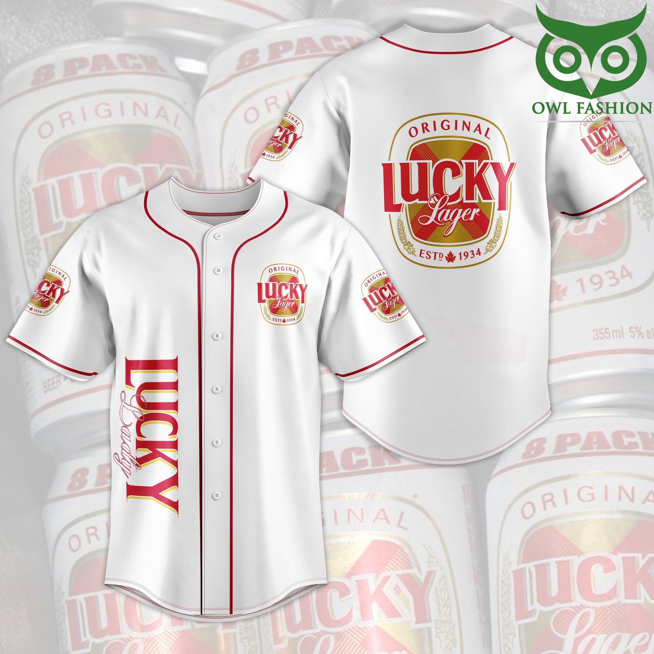 Lucky Lager Baseball Jersey Shirt