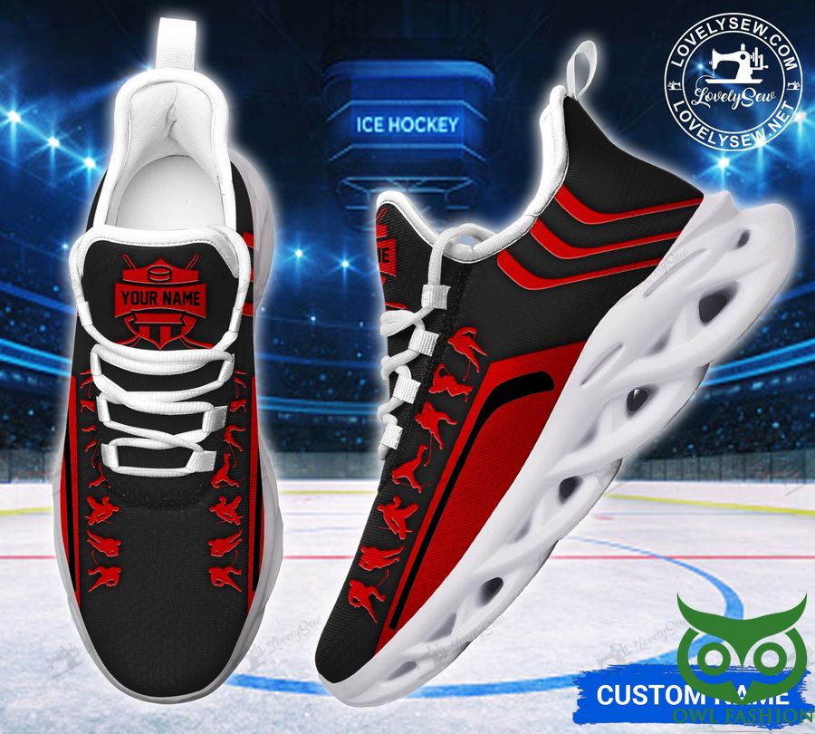 Customized Hockey Stick Line Red Black Max Soul Shoes
