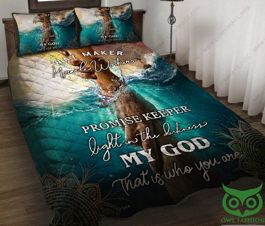 Jesus Way Maker Saves Christian Quilt Bedding Set