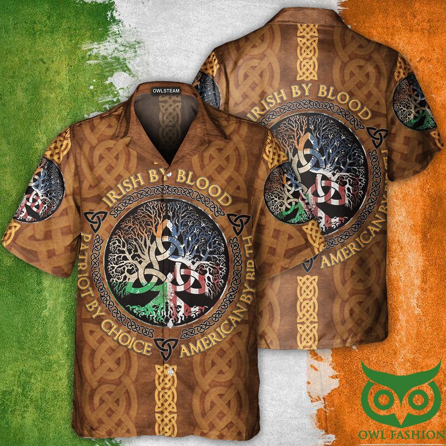Saint Patrick Irish by blood leather Hawaiian shirt