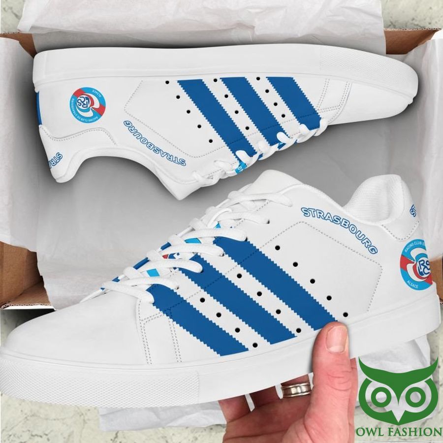 RC Strasbourg Alsace Football Cobalt and White Stan Smith Shoes Sneaker