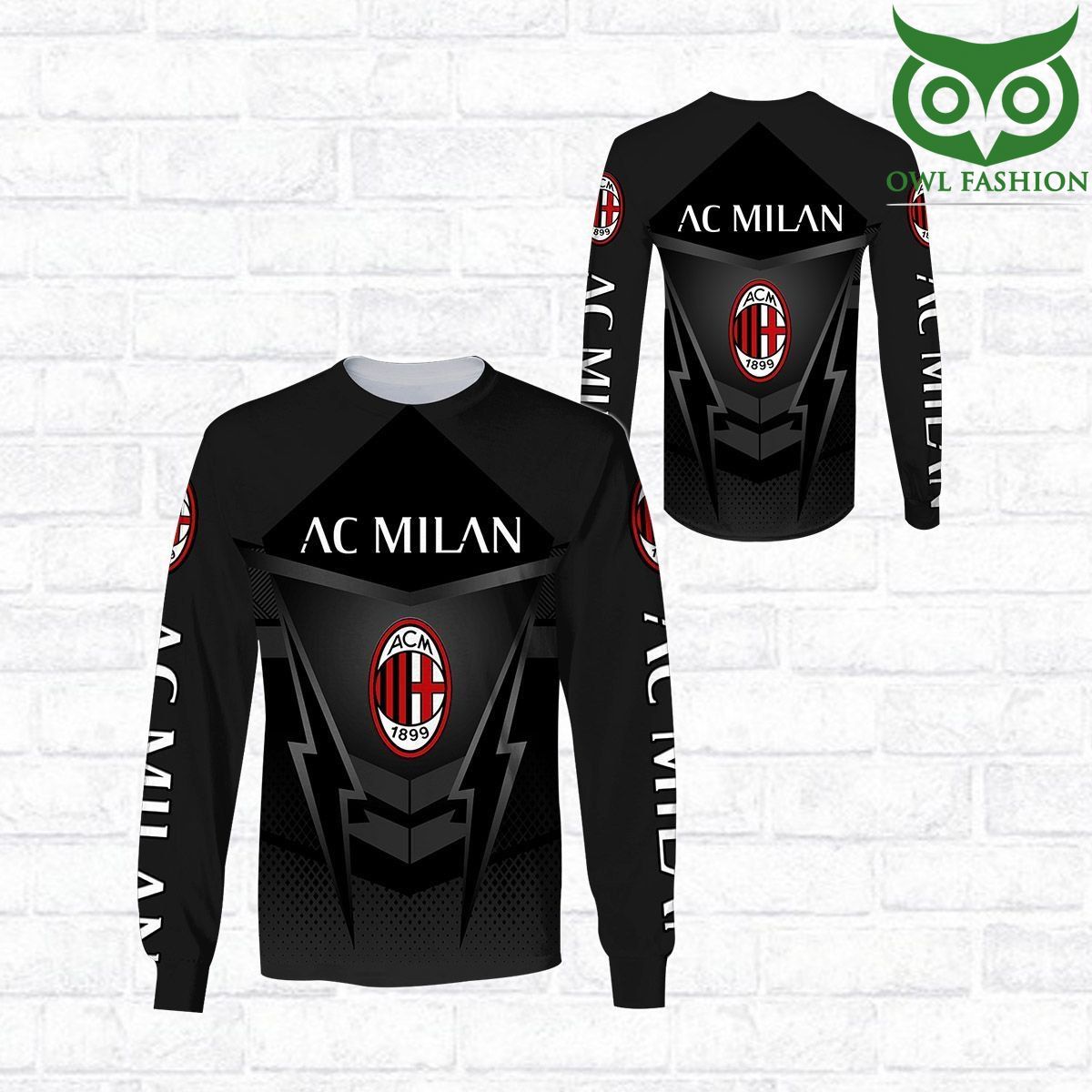 AC Milan Black 3D All Over Printed shirt