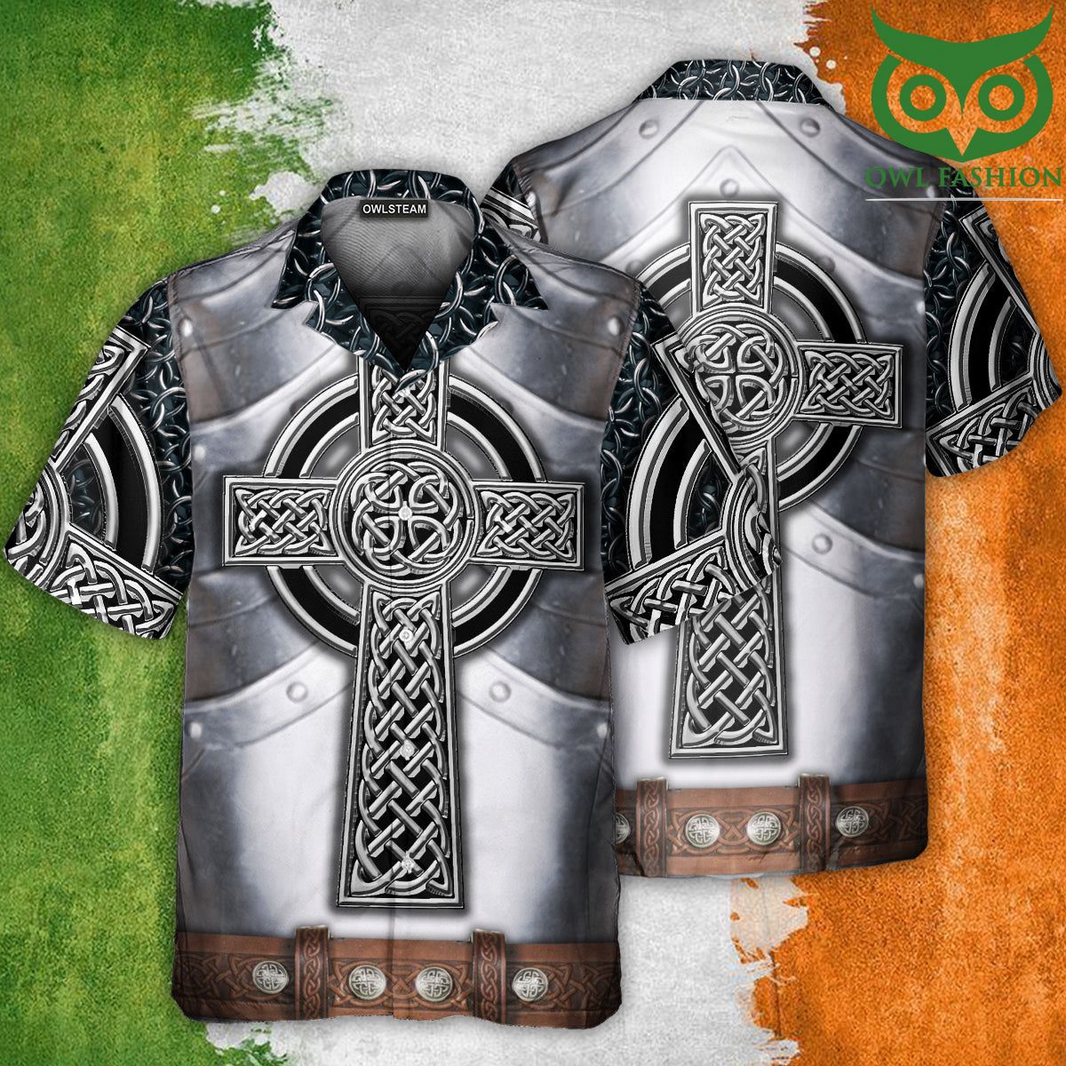 Celtic armor metal irish Hawaiian shirt
