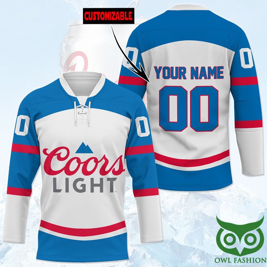 Coors Light Beer Custom Name Number Hockey Jersey