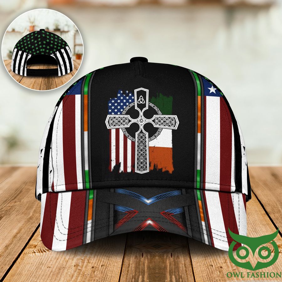 Irish American flag cross Classic cap