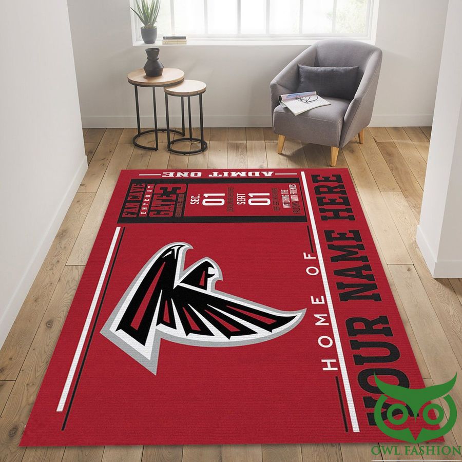 Customized Atlanta Falcons Wincraft NFL Red and Black Carpet Rug