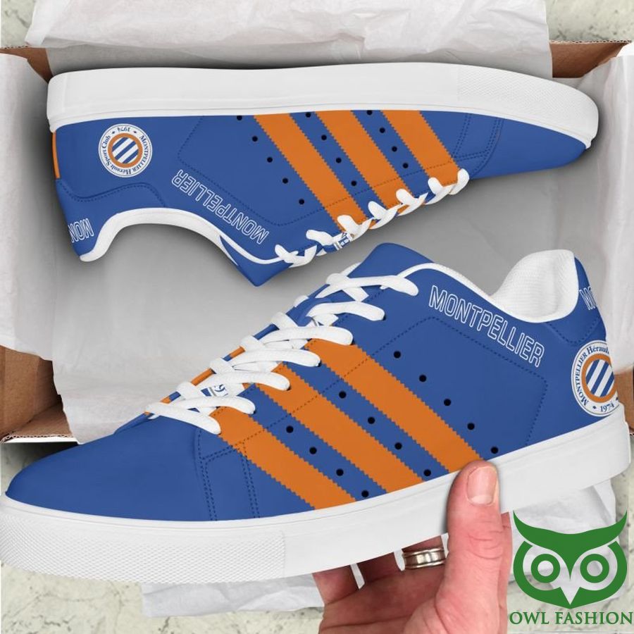 Montpellier HSC Football Blue and Orange Stan Smith Shoes Sneaker