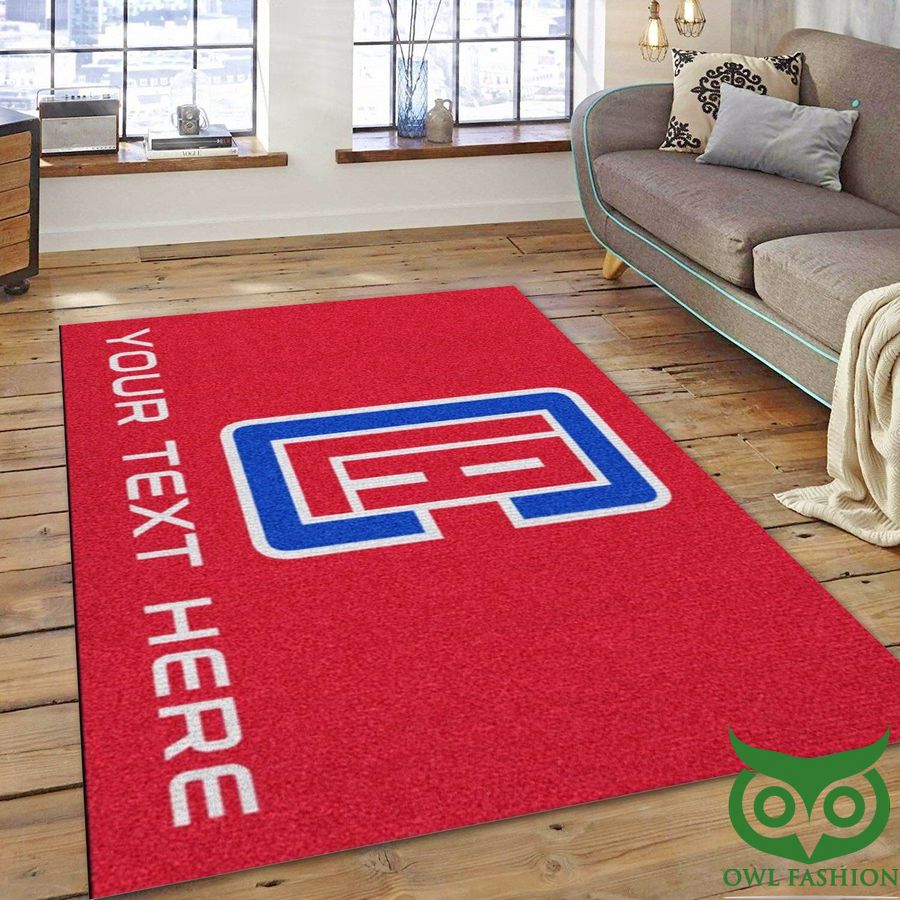 Customized La Clippers NBA Red and Blue Carpet Rug