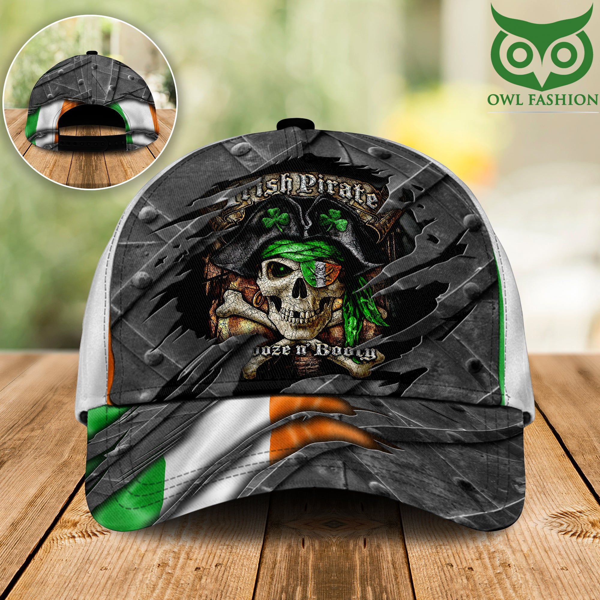 Skull irish pirate scratch style Classic cap
