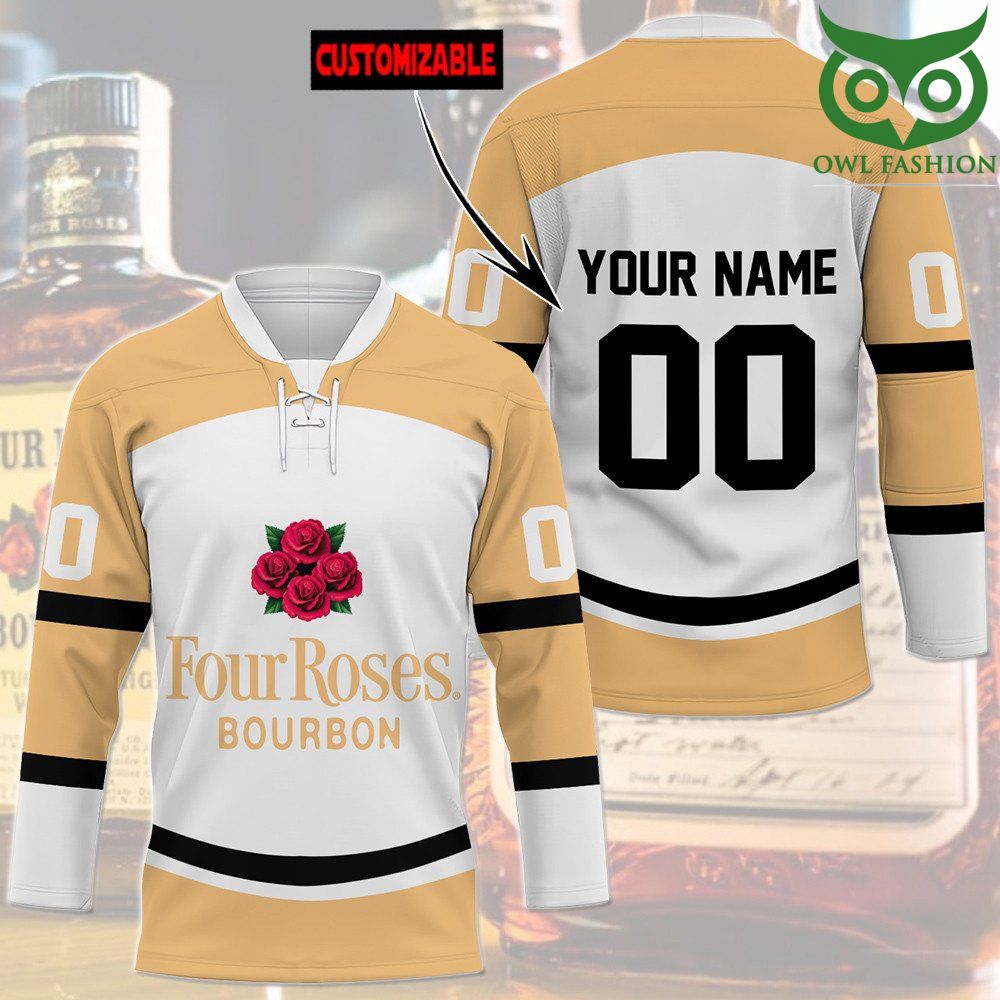 Four Roses Bourbon Custom Name Number Hockey Jersey 