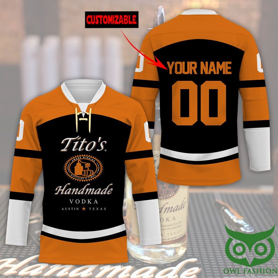 Tito's Handmade Vodka Custom Name Number Hockey Jersey