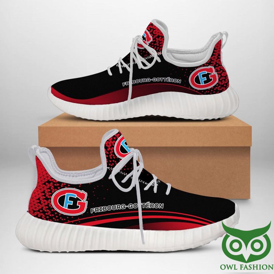 Fribourg-Gotteron Ice Hockey Black White Red Reze Shoes Sneaker