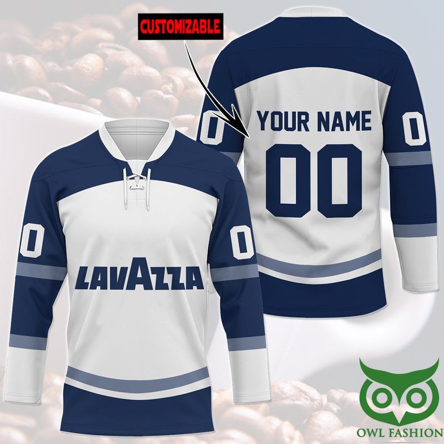 Custom Name Number Lavazza Coffee Hockey Jersey