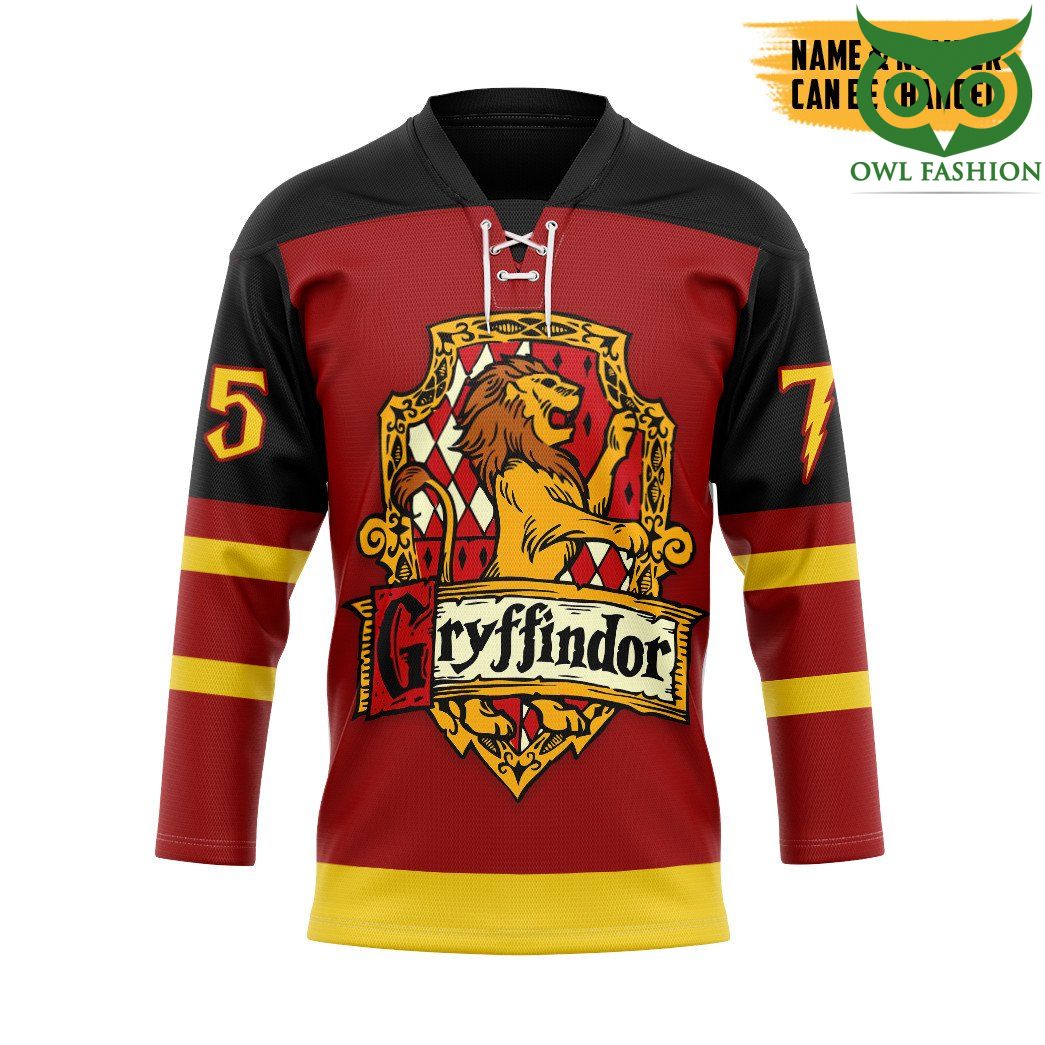 3D Harry Potter Gryffindor Custom Name Number Hockey Jersey