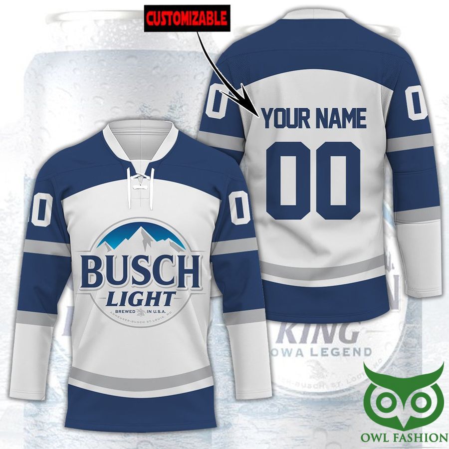 Busch Light Beer Custom Name Number Hockey Jersey