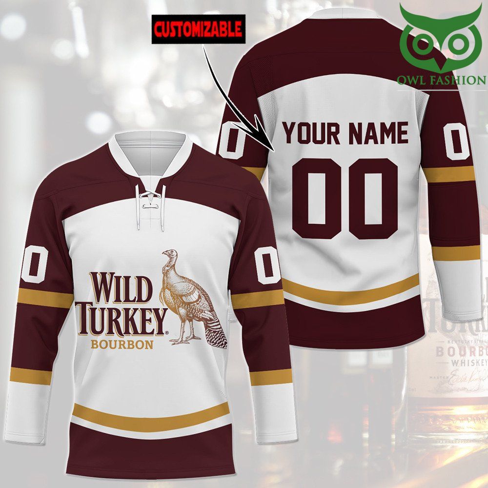 Wild Turkey Bourbon Custom Name Number Hockey Jersey 