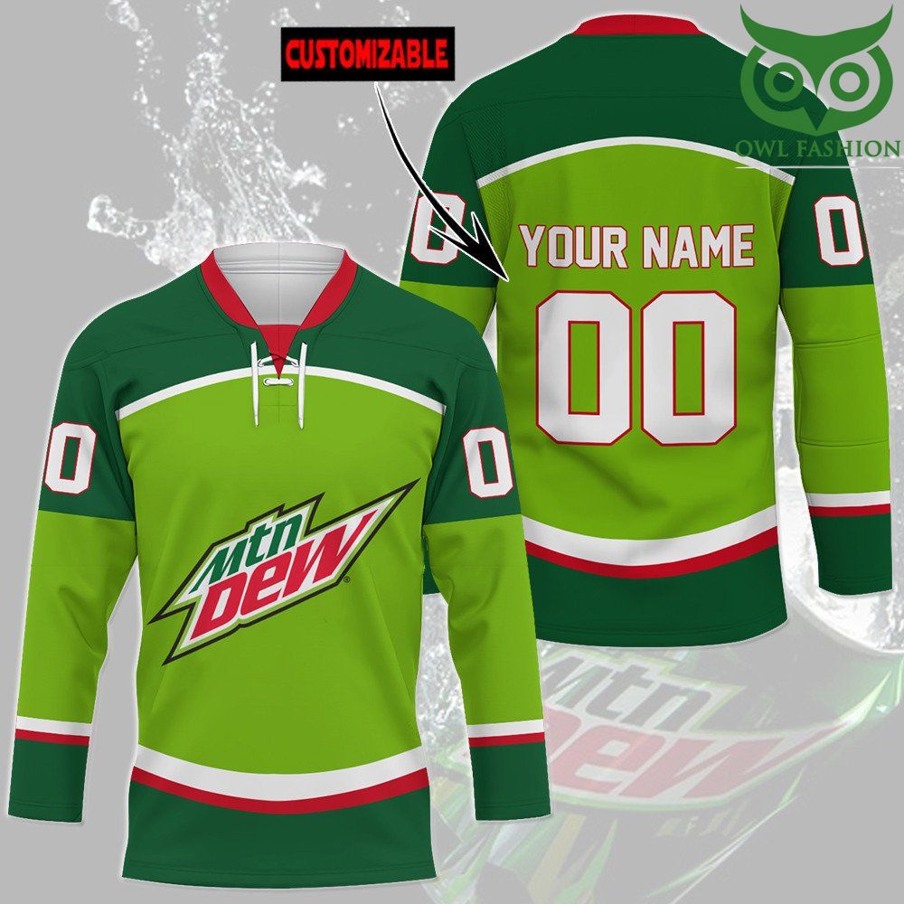 4 Mountain Dew Custom Name Number Hockey Jersey