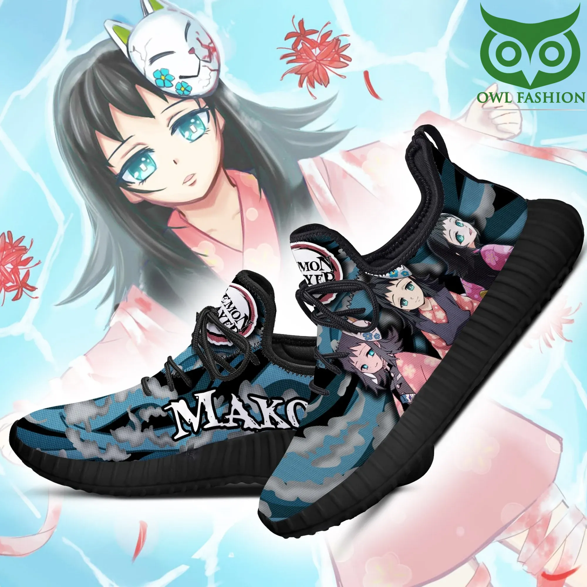 3 Demon Slayer Makomo Reze Shoes Custom Anime Sneakers Costume