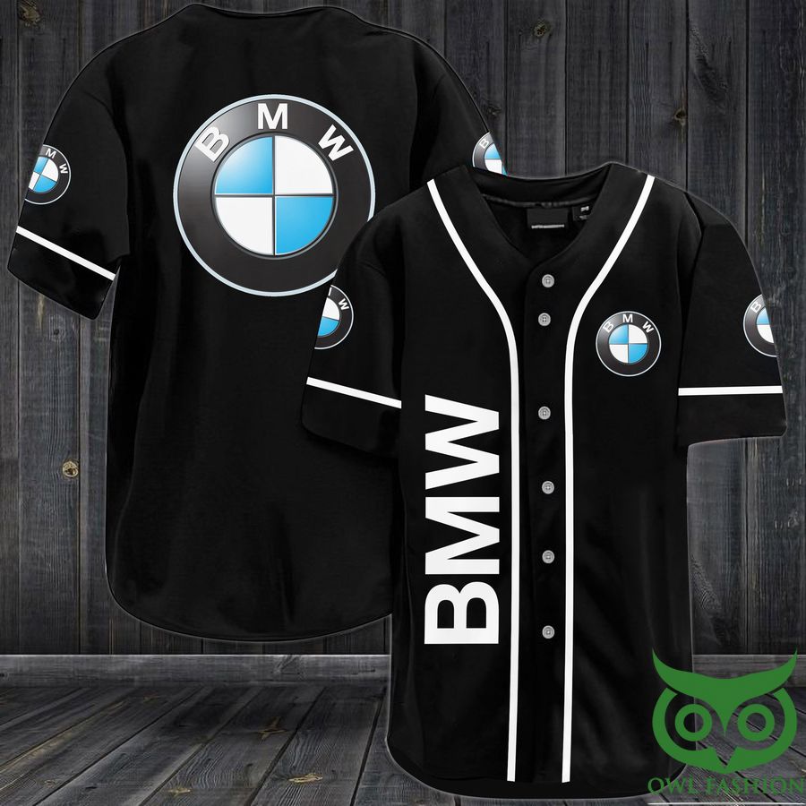 BMW Black and White Baseball Jersey Shirt