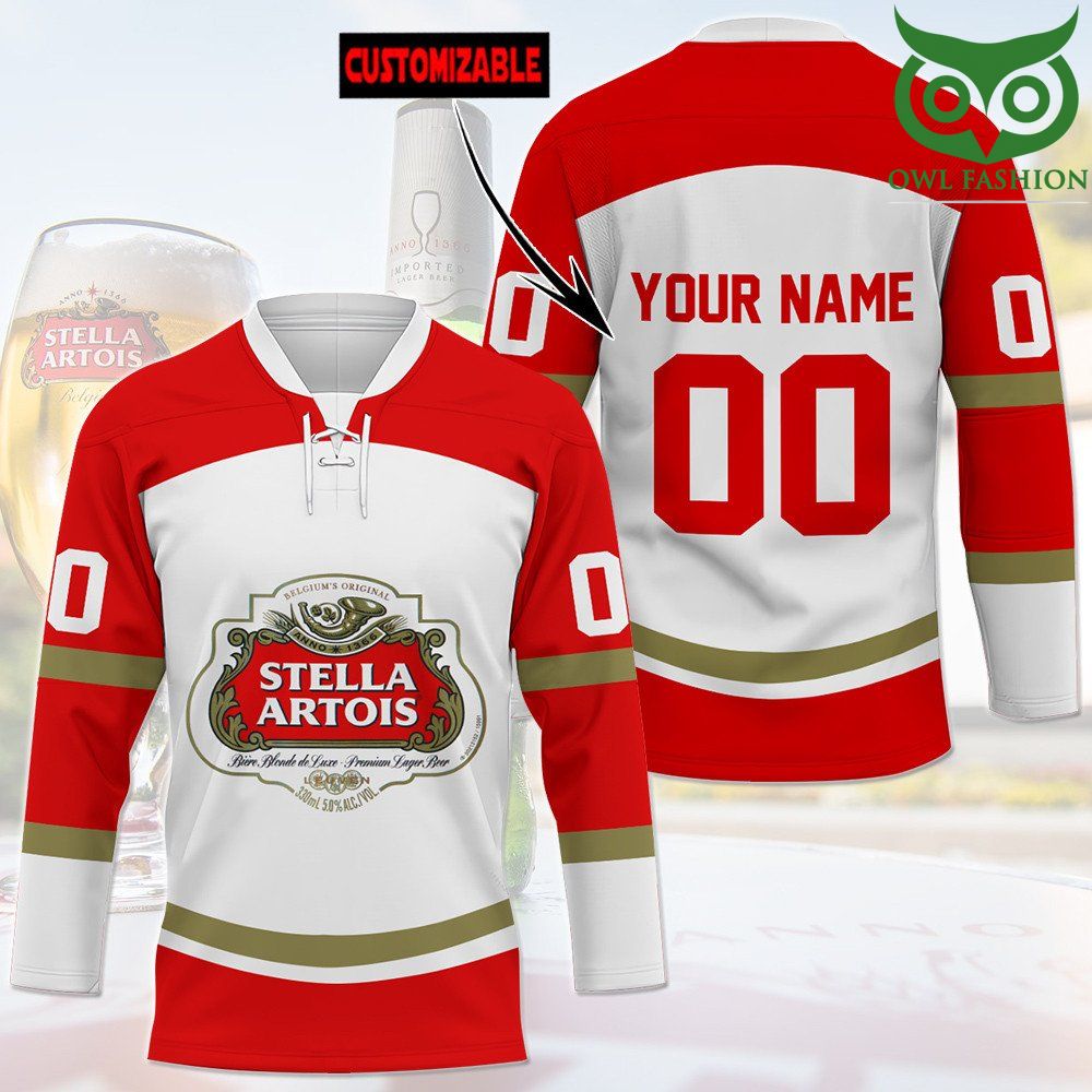 Stella Artois Custom Name Number Hockey Jersey 