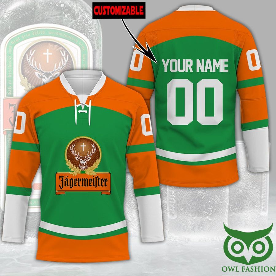 Jagermeister Liqueur Custom Name Number Hockey Jersey