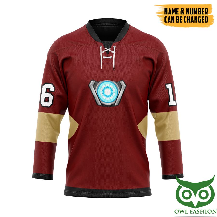 3D Iron Man Custom Name Number Hockey Jersey