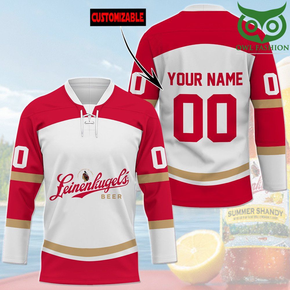 Leinenkugels beer Custom Name Number Hockey Jersey 