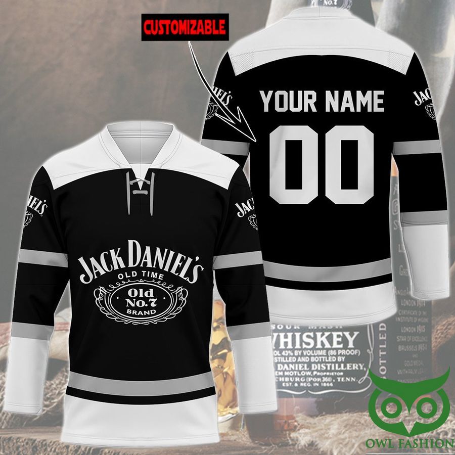 Jack Daniel's Whiskey Custom Name Number Hockey Jersey