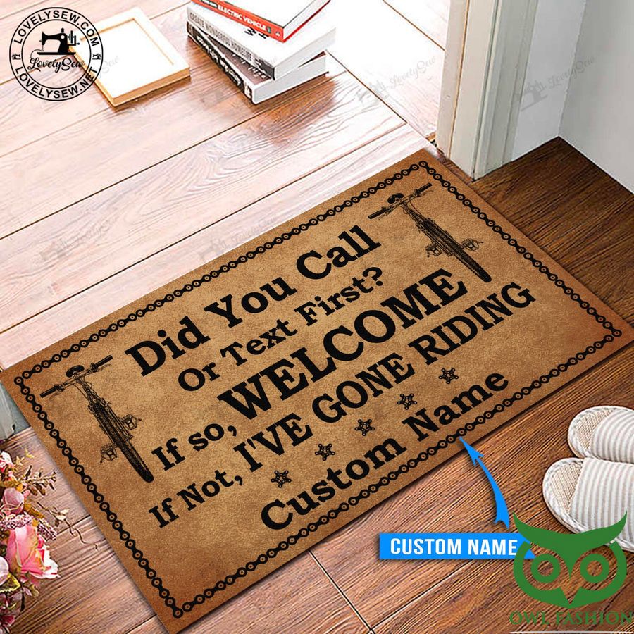 Custom Name Cycling Did You Call Or Text First Welcome Doormat