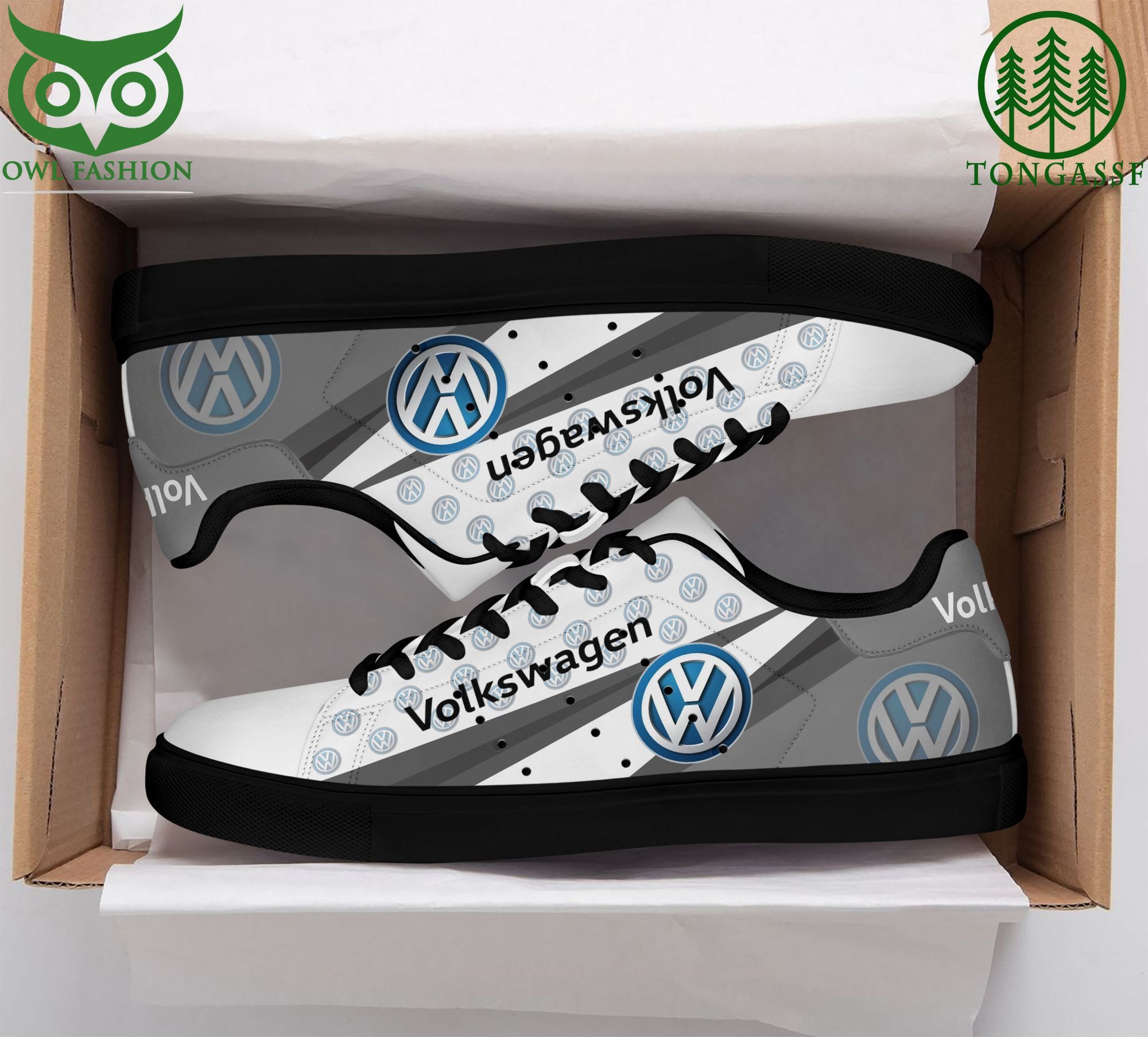Volkswagen PREMIUM logo pattern Grey Stan Smith Shoes