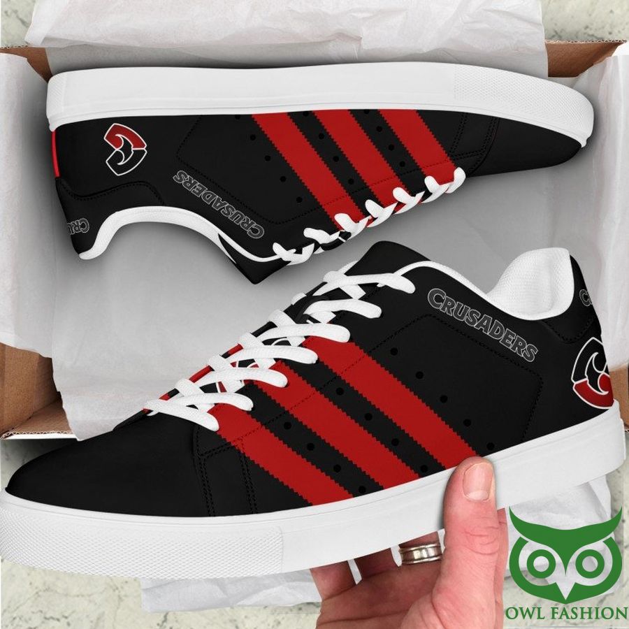 42 Crusaders Rugby Black and Red Stan Smith Shoes Sneaker