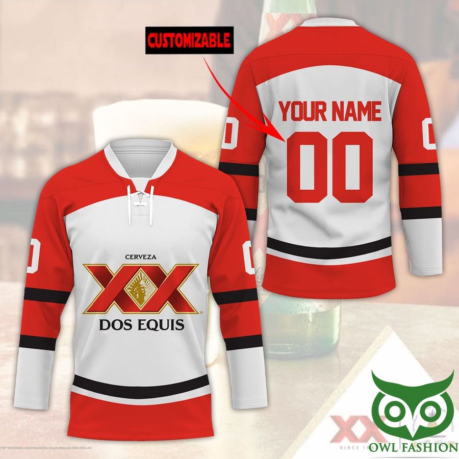 Dos Equis Lager Custom Name Number Hockey Jersey