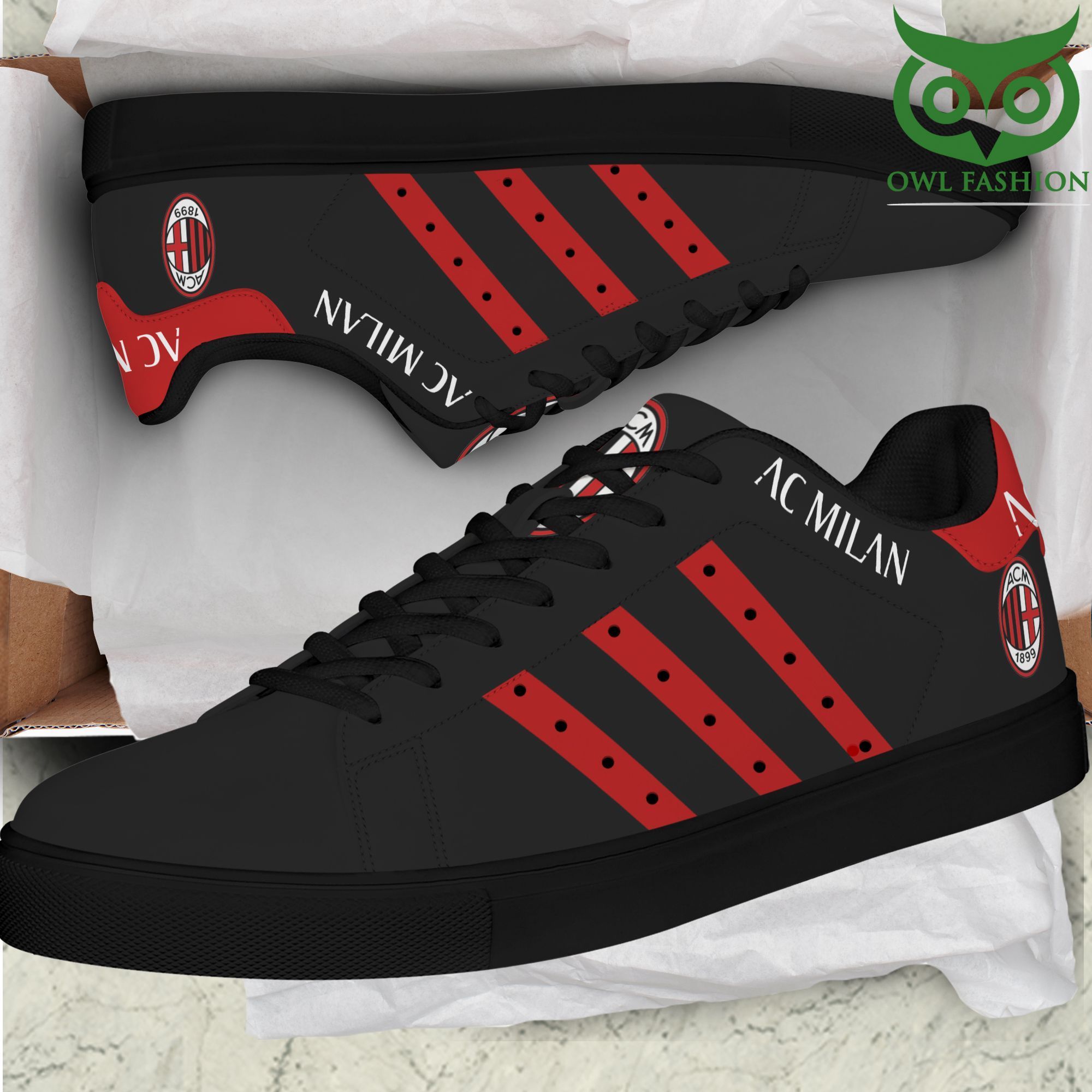 AC Milan Black special design Stan Smith sneakers