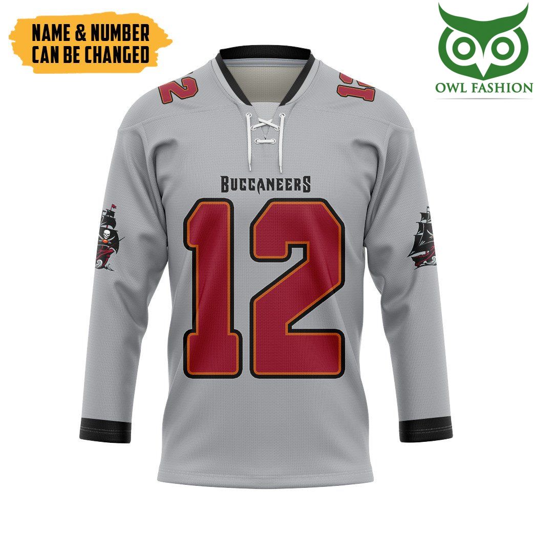 3D NFL Tampa Bay Buccaneers Grey Custom Jersey Shirt