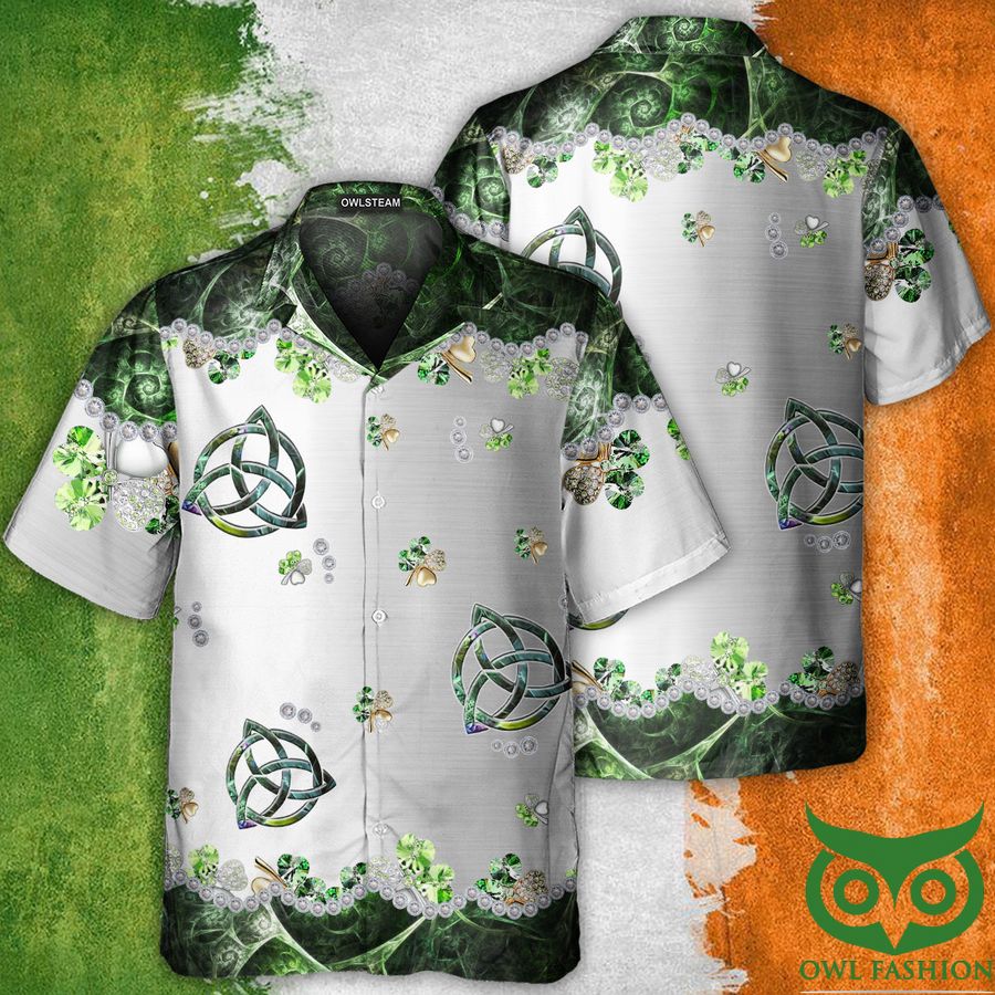 Saint Patrick Irish clover metal Hawaiian shirt