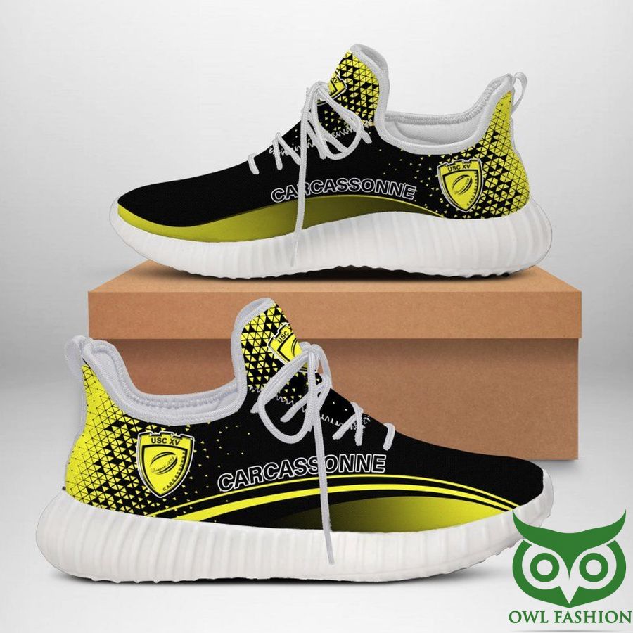 US Carcassonne Rugby Black and Yellow Reze Shoes Sneaker