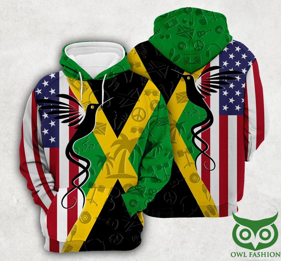 Jamaica Flag And Symbols Dual Citizen Hoodie