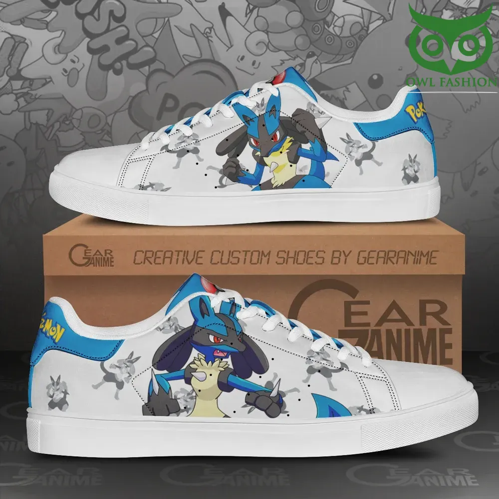 Lucario Skate Shoes Pokemon Custom Anime Shoes 