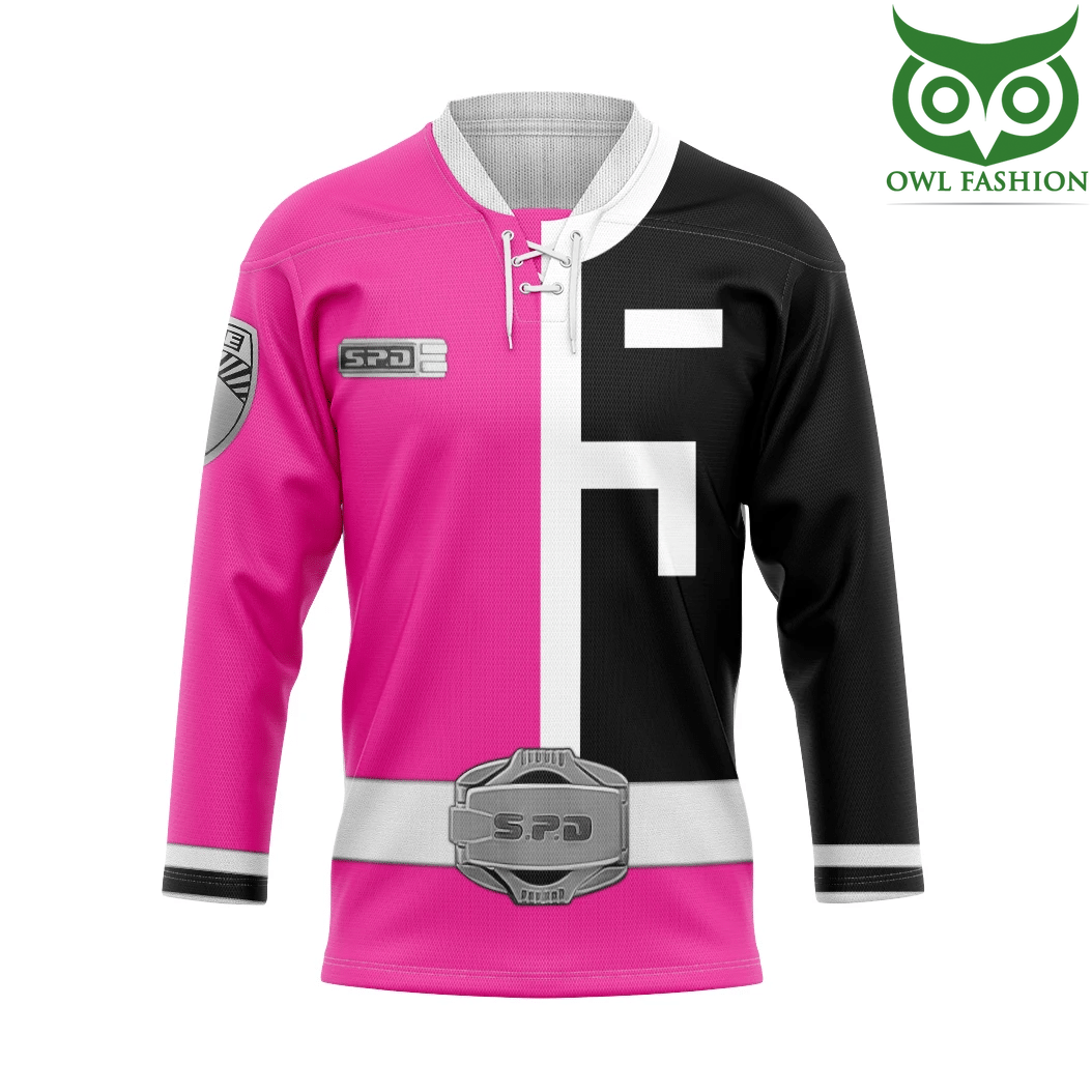 3D Pink Ranger S.P.D Custom Hockey Jersey