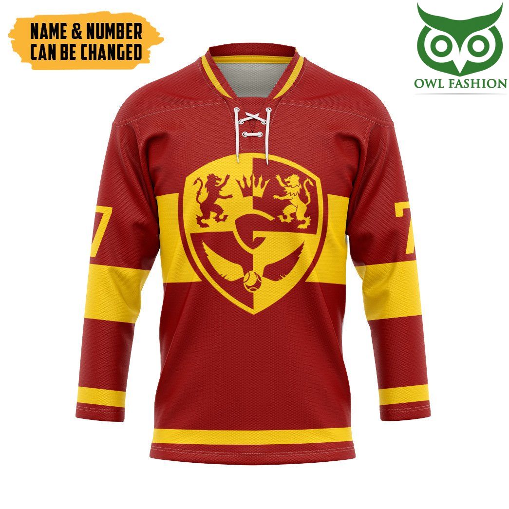 3D Harry Potter Quidditch Gry Custom Name Number Hockey Jersey