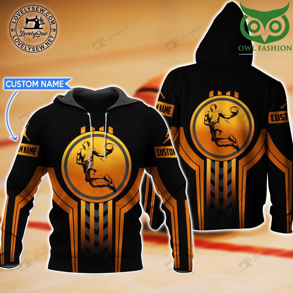 Basketball yellow black Personalized 3D Hoodie 