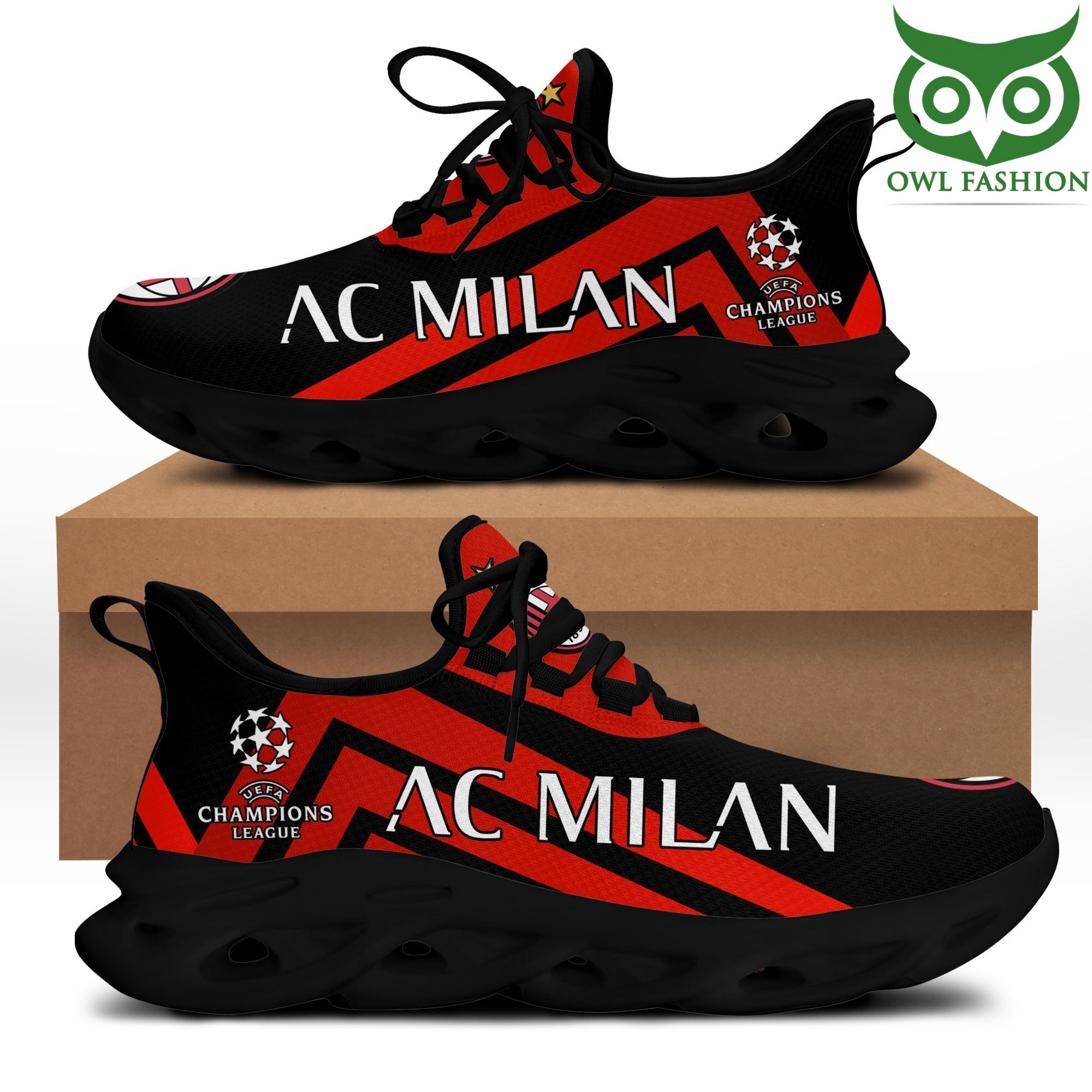 AC Milan red color Max Soul running sneakers