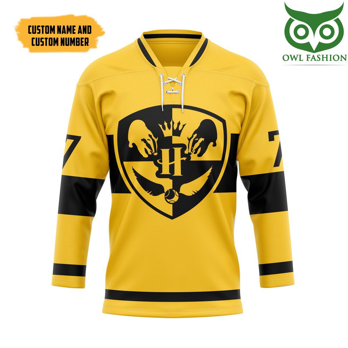 3D Harry Potter Quidditch Huff Custom Name Number Hockey Jersey