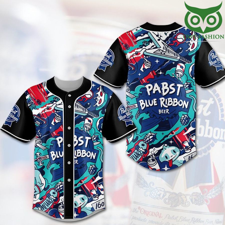 12 Pabst Blue Ribbon beer gravity art Baseball Jersey shirt