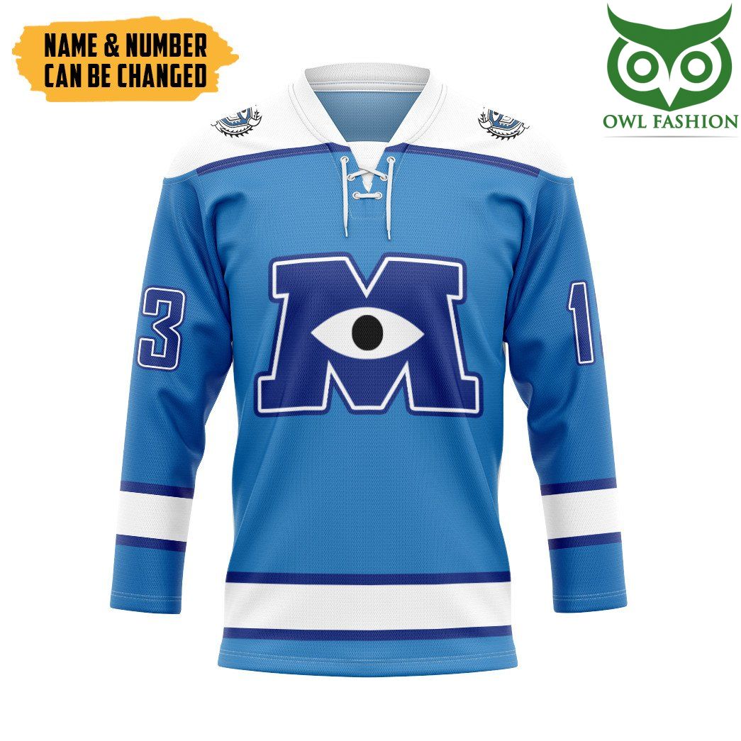 3D Monsters Uni Blue Ver Custom Name Number Hockey Jersey