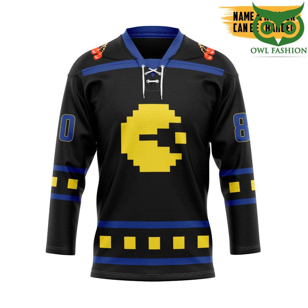 40 3D Pac Man Custom Name Number Hockey Jersey