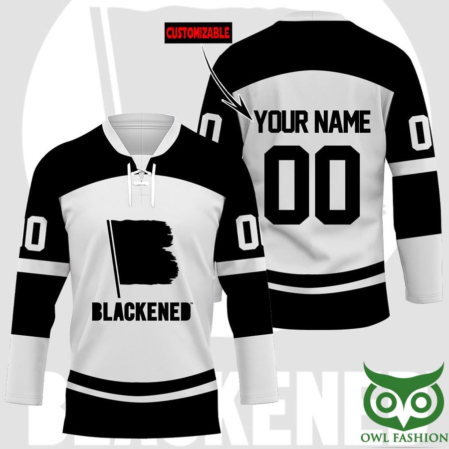 Custom Name Number Blackened Whiskey Hockey Jersey