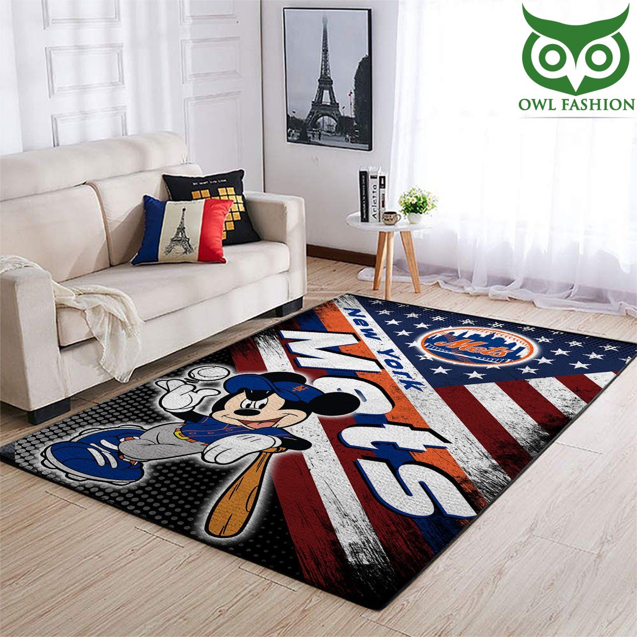 New York Mets Mlb Team Logo Mickey Us Style Carpet Rug 