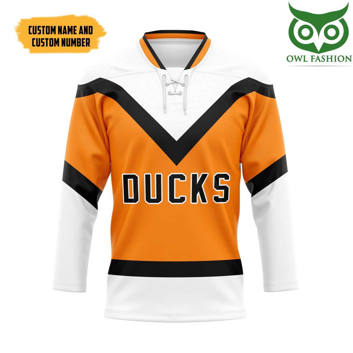 3D Long Island Duck Custom Name Number Hockey Jersey