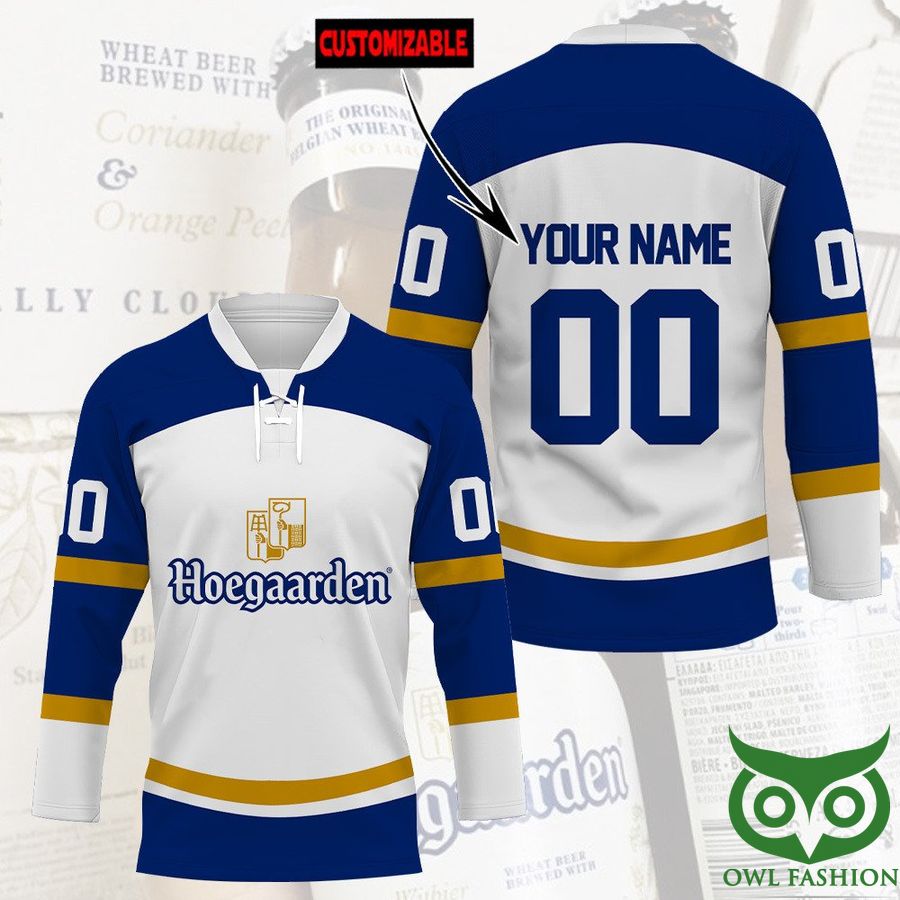 Hoegaarden Beer Custom Name Number Hockey Jersey